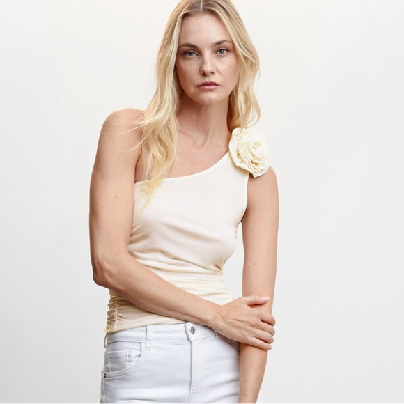 Mango Floral Asymmetrical Top - Picture 1 of 6